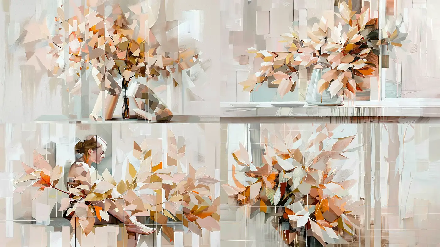 Abstract Autumn Harmony in Textured Brushstrokes - Midjourney sref style