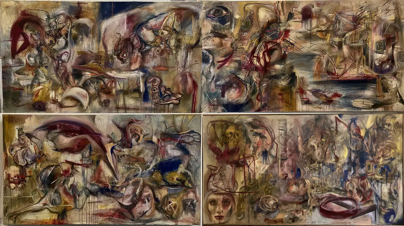 Abstract Expressionism with a Chaotic Yet Intriguing Composition - Midjourney sref style