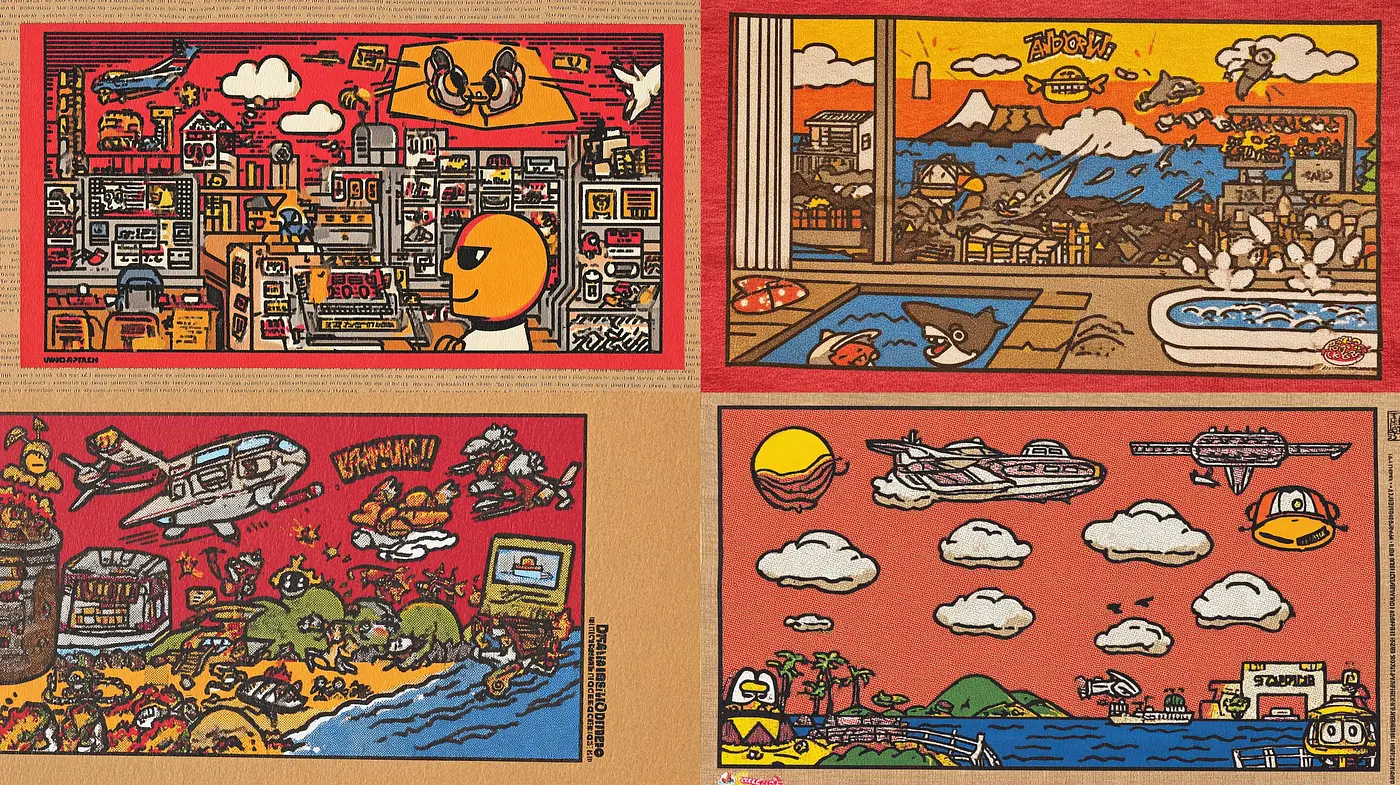Vibrant and Playful Illustrative Style with Quirky Elements - Midjourney sref style