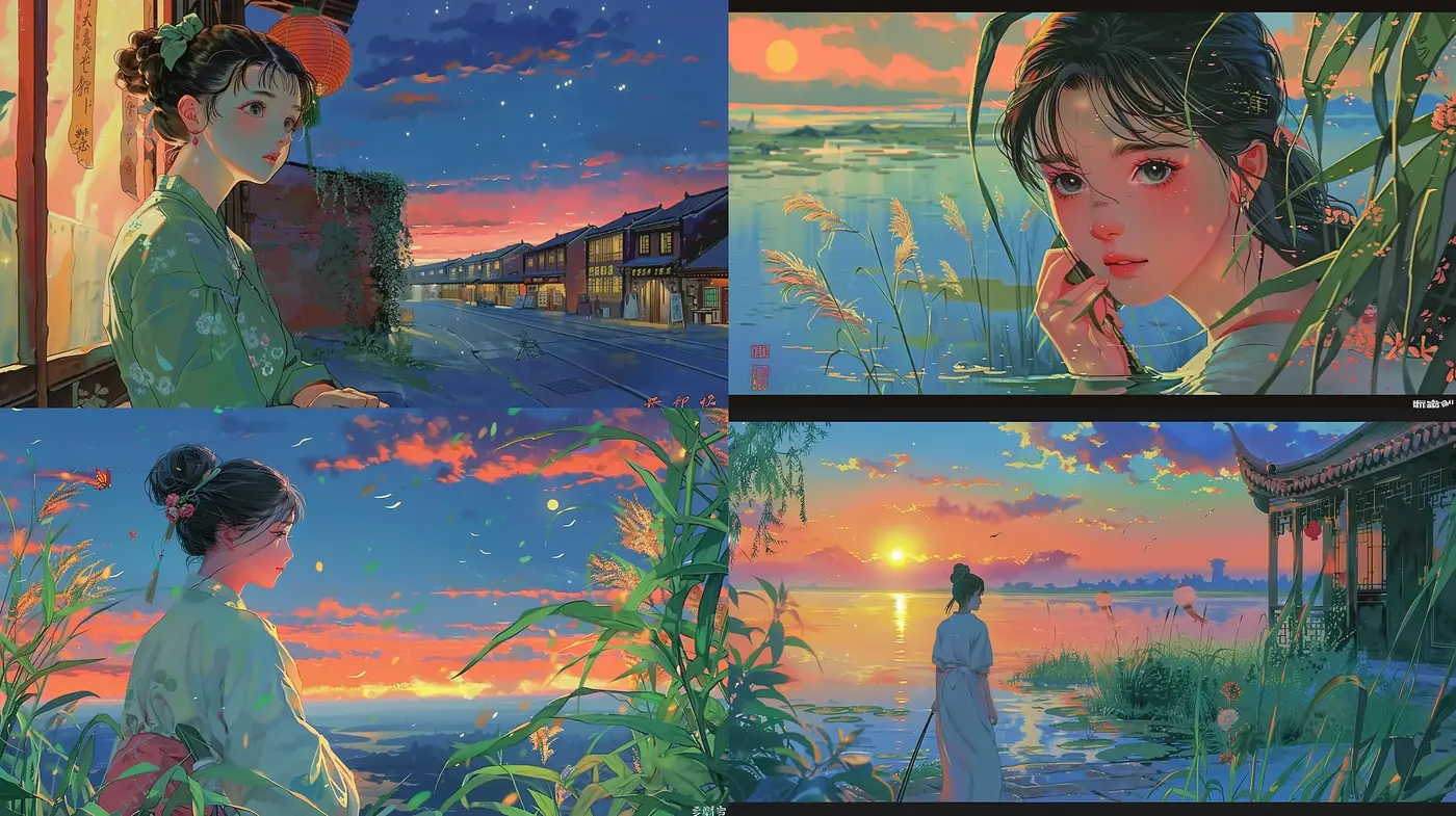 Twilight Serenity in Contemporary Anime Aesthetics - Midjourney sref style