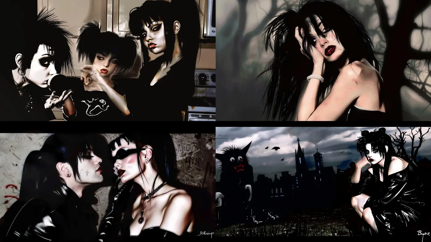 Nocturnal Elegance in Monochromatic Gothic - A Stylistic Homage to Dark Romanticism - Midjourney sref style
