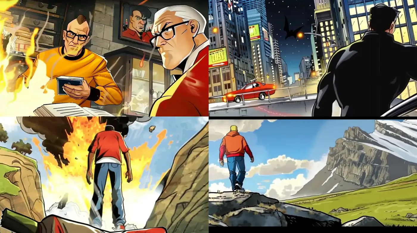 Dynamic Adventure: A Fusion of Comic Book Artistry and Cinematic Expression - Midjourney sref style