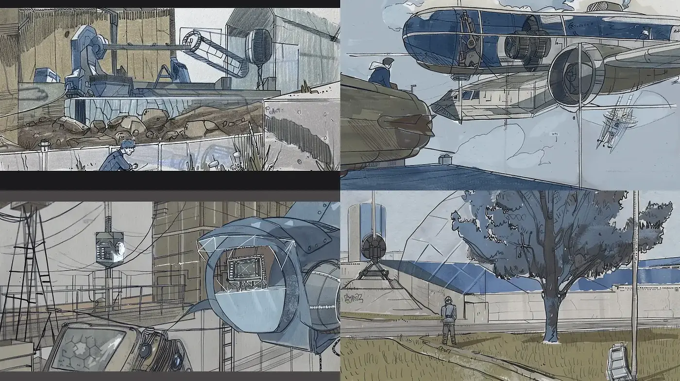 Expressive and Minimalistic Futuristic Illustrations with a Touch of Retro - Midjourney sref style