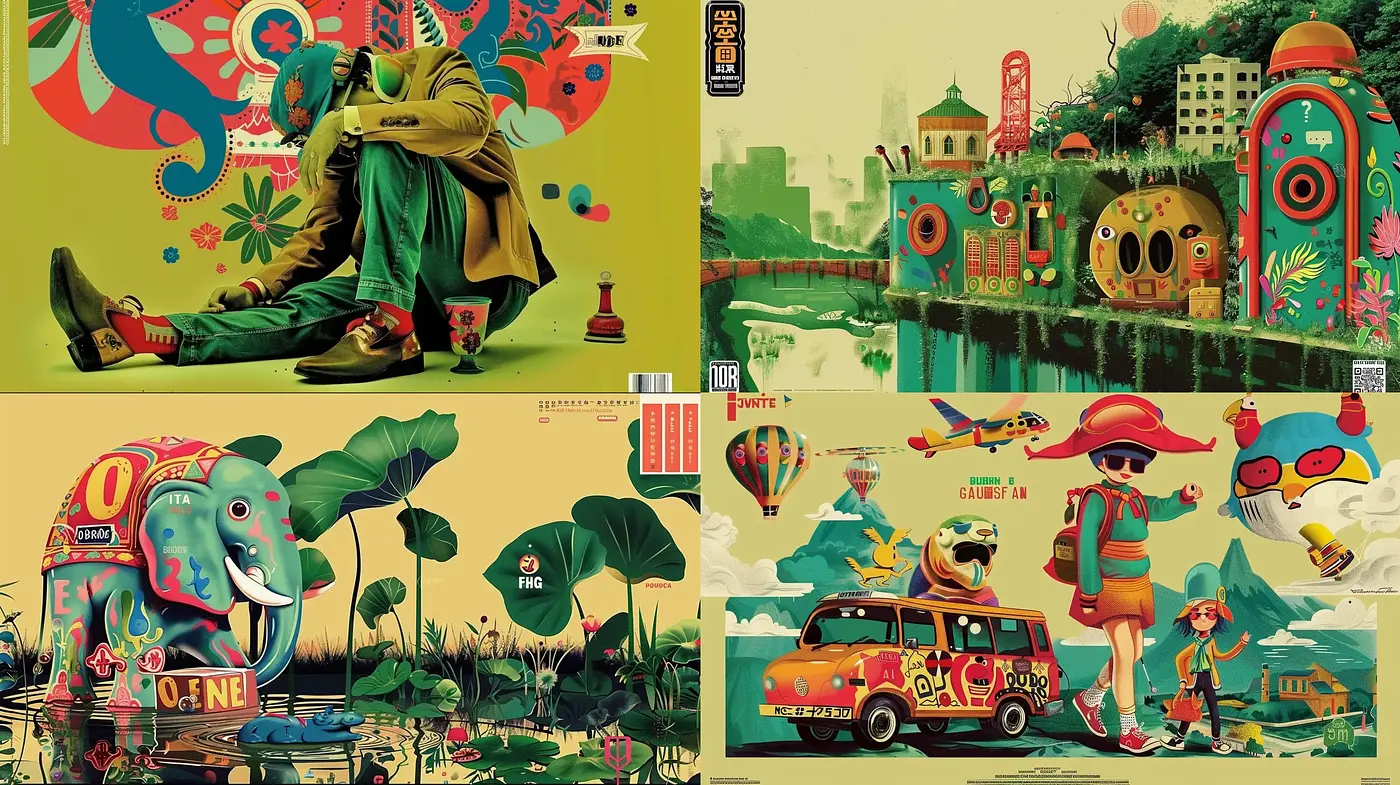 Eclectic Retro-Futurism with a Whimsical Twist - Midjourney sref style