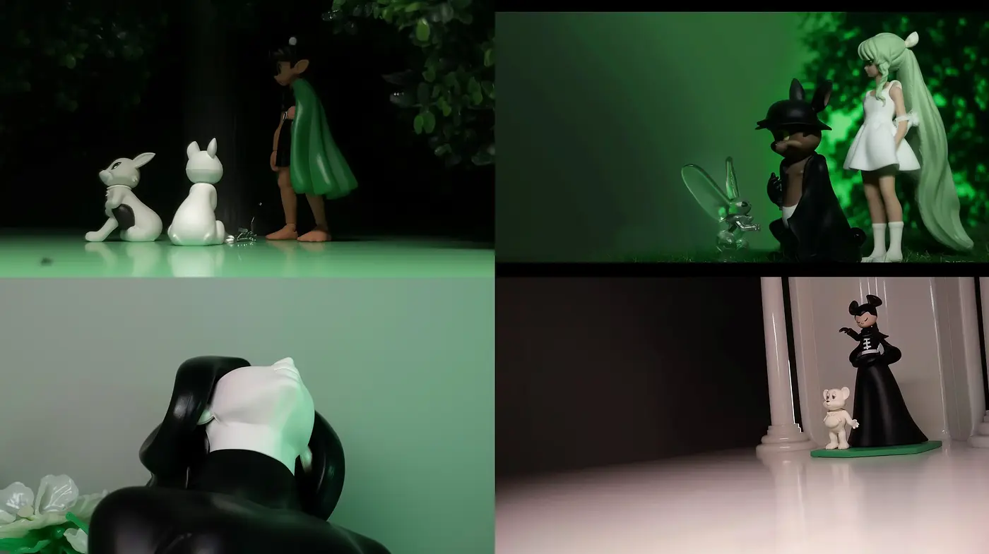 Enigmatic Green-Hued Contrasts and Film Noir Inspirations - Midjourney sref style