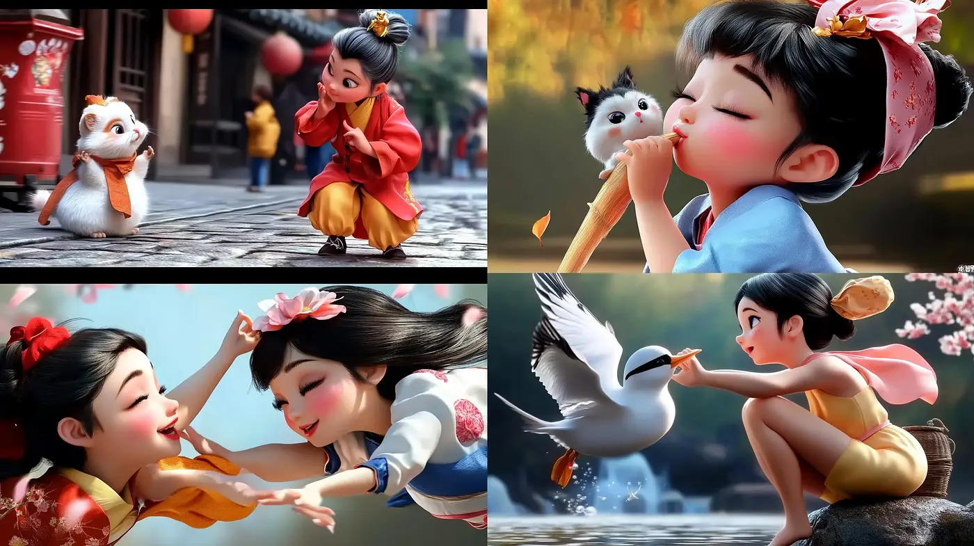 Enchanting Illustrative Narrative with a Whimsical East Asian Essence - Midjourney sref style