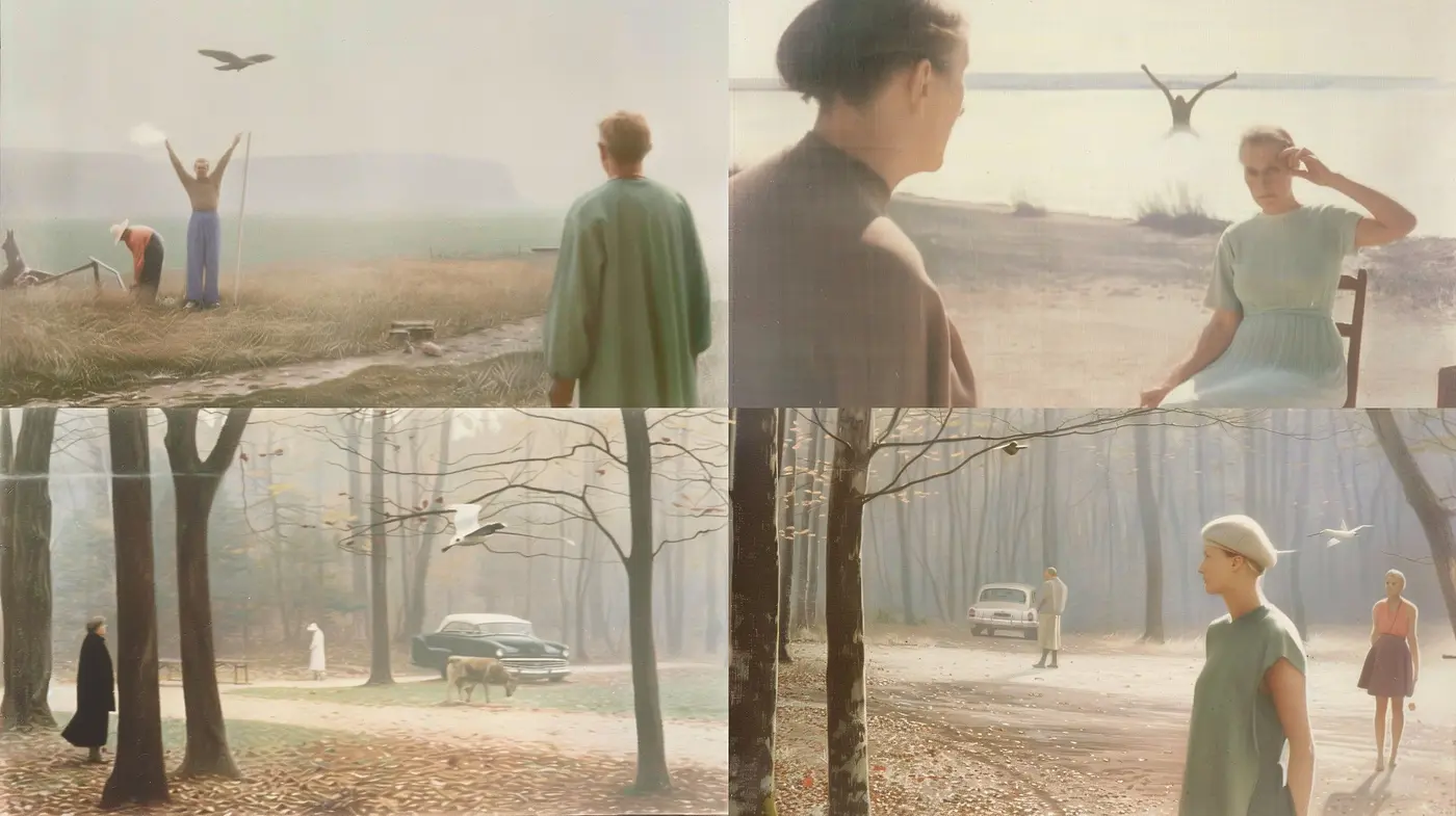Ethereal Mists of Time: A Dreamlike Fusion of Soft Pastel Shades and Vintage Hues - Midjourney sref style