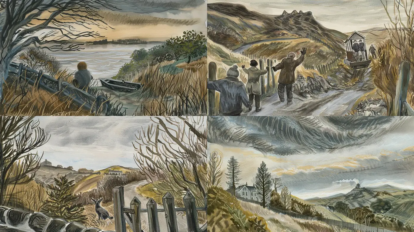 Rustic Panoramas: A Study in Windswept Landscapes and Pastoral Serenity - Midjourney sref style
