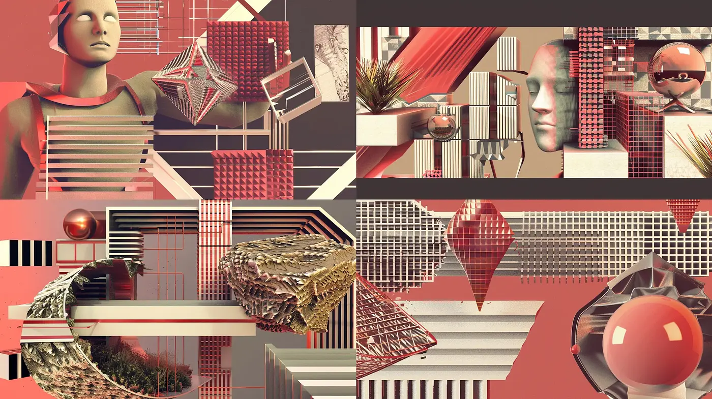 Harmonized Retro-Futurism with Abstract Geometric Consistency - Midjourney sref style