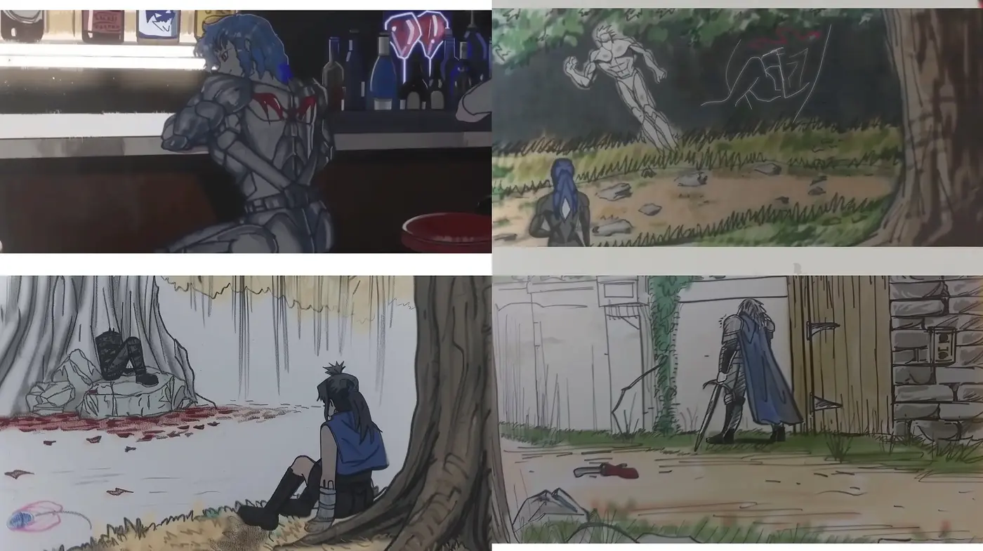 Ethereal Anime-Inspired Textured Narrative Scenes - Midjourney sref style