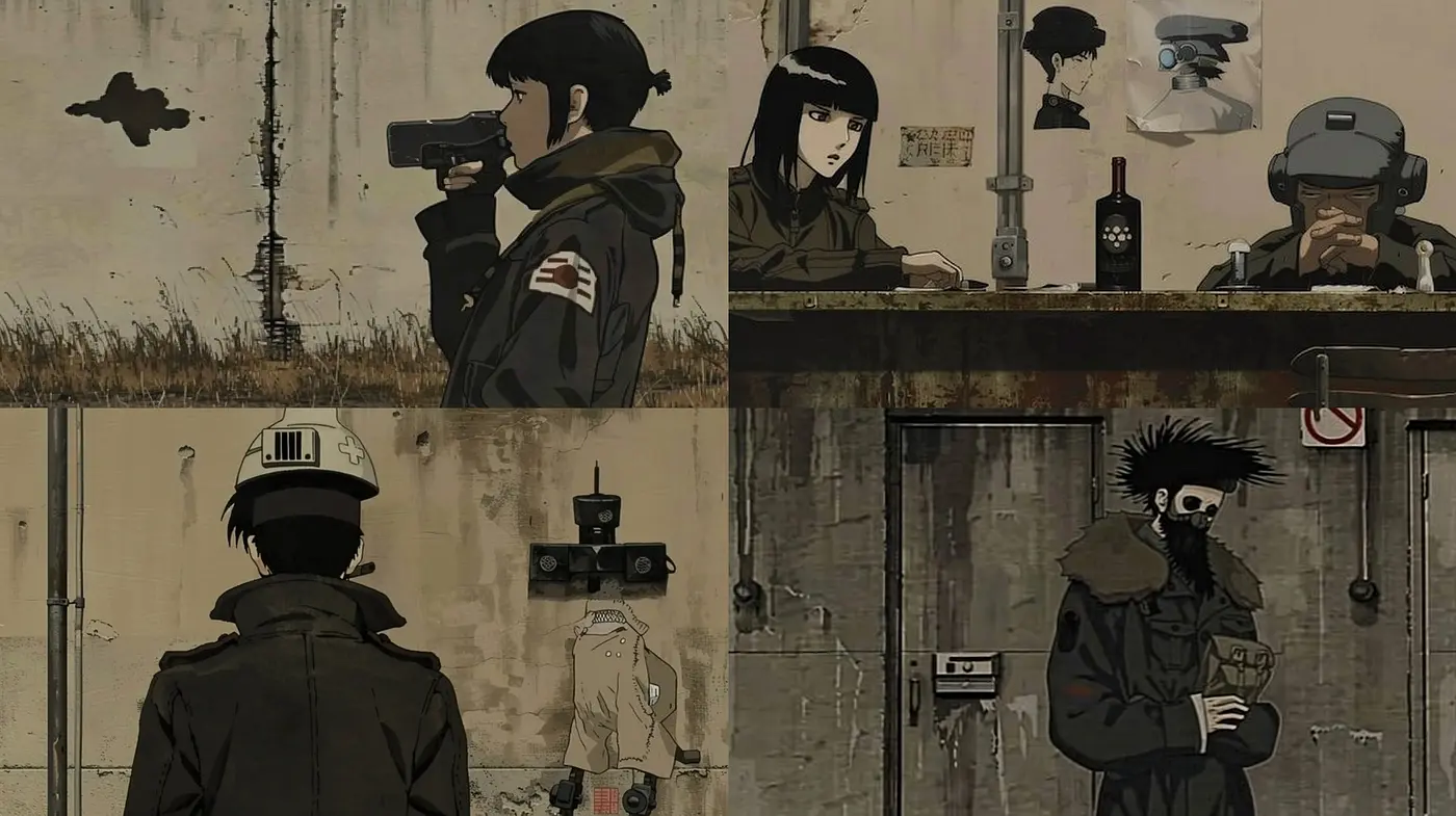 Dystopian Desolation: Monochrome Manga Echoes in Digital Art - Midjourney sref style