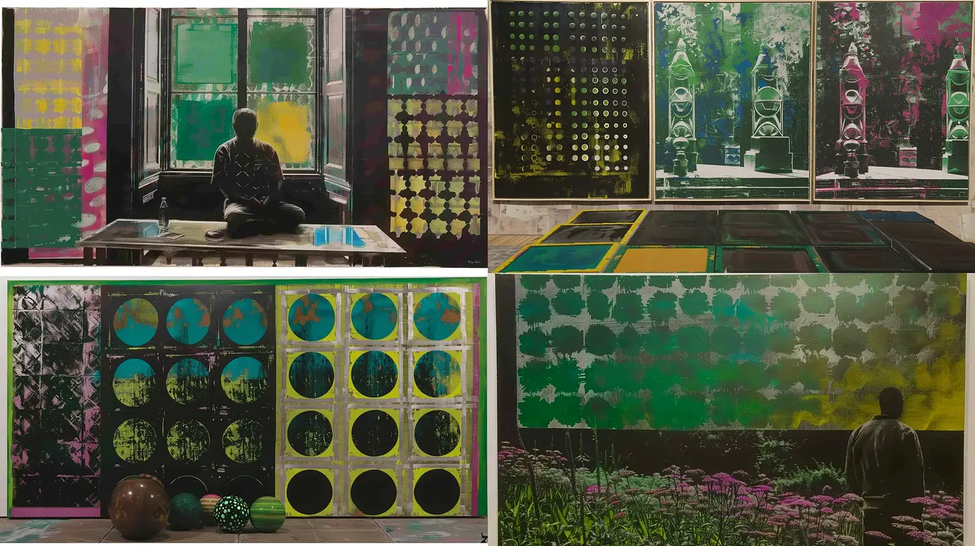 Geometric Patterns and Color Blocking in Contemporary Fusion - Midjourney sref style