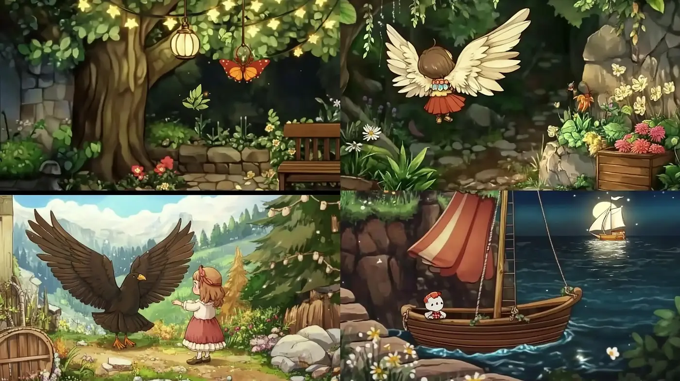 Enchanting Storybook Illustration with Warm Pastel Hues - Midjourney sref style
