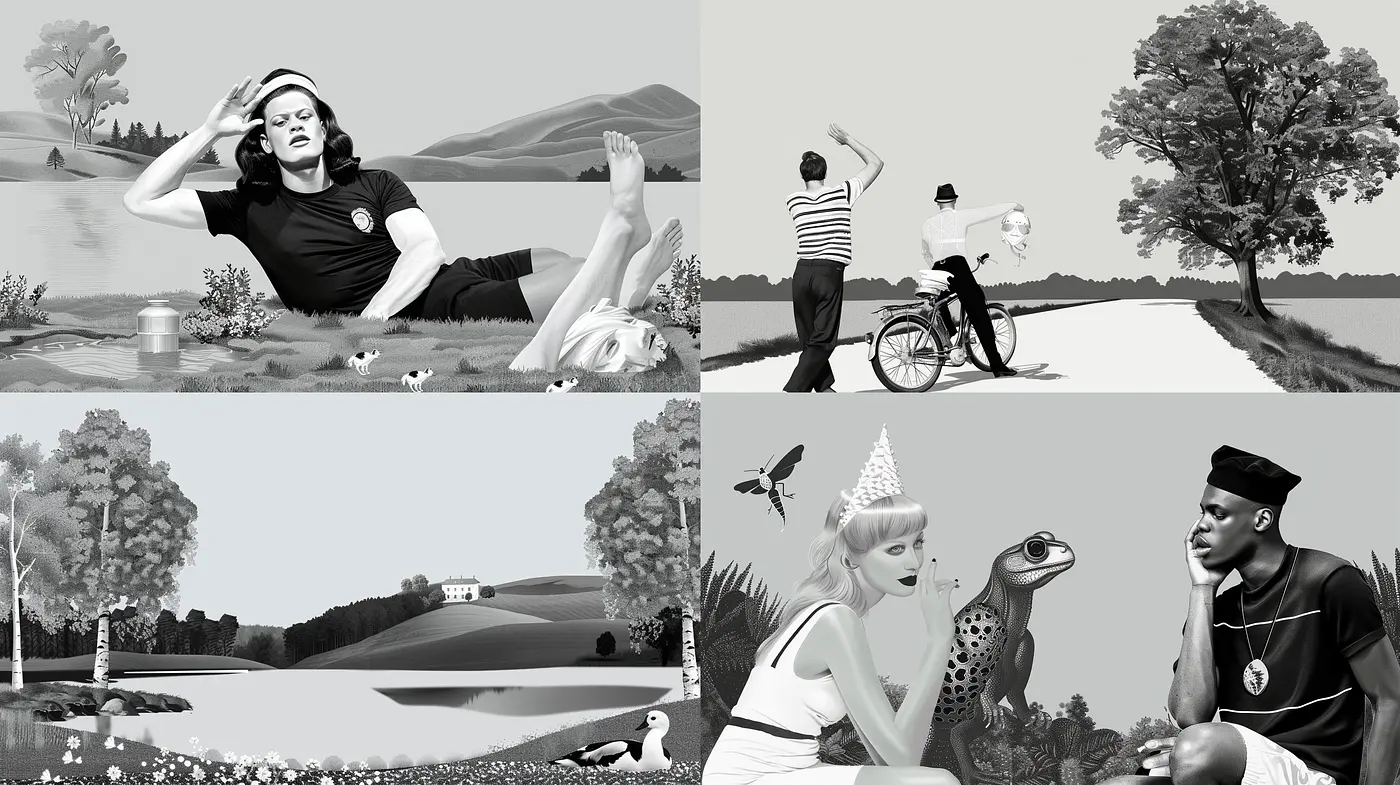 Monochromatic Serenity: A Study of Tranquil Scenes and Subtle Textures in Greyscale - Midjourney sref style