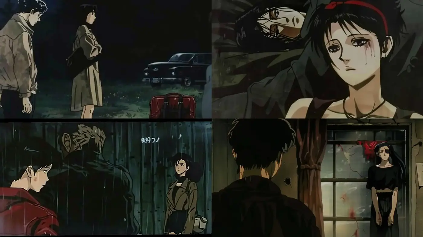 Noir-Inspired Anime Artistry with Moody Ambiance and Monochromatic Tones - Midjourney sref style