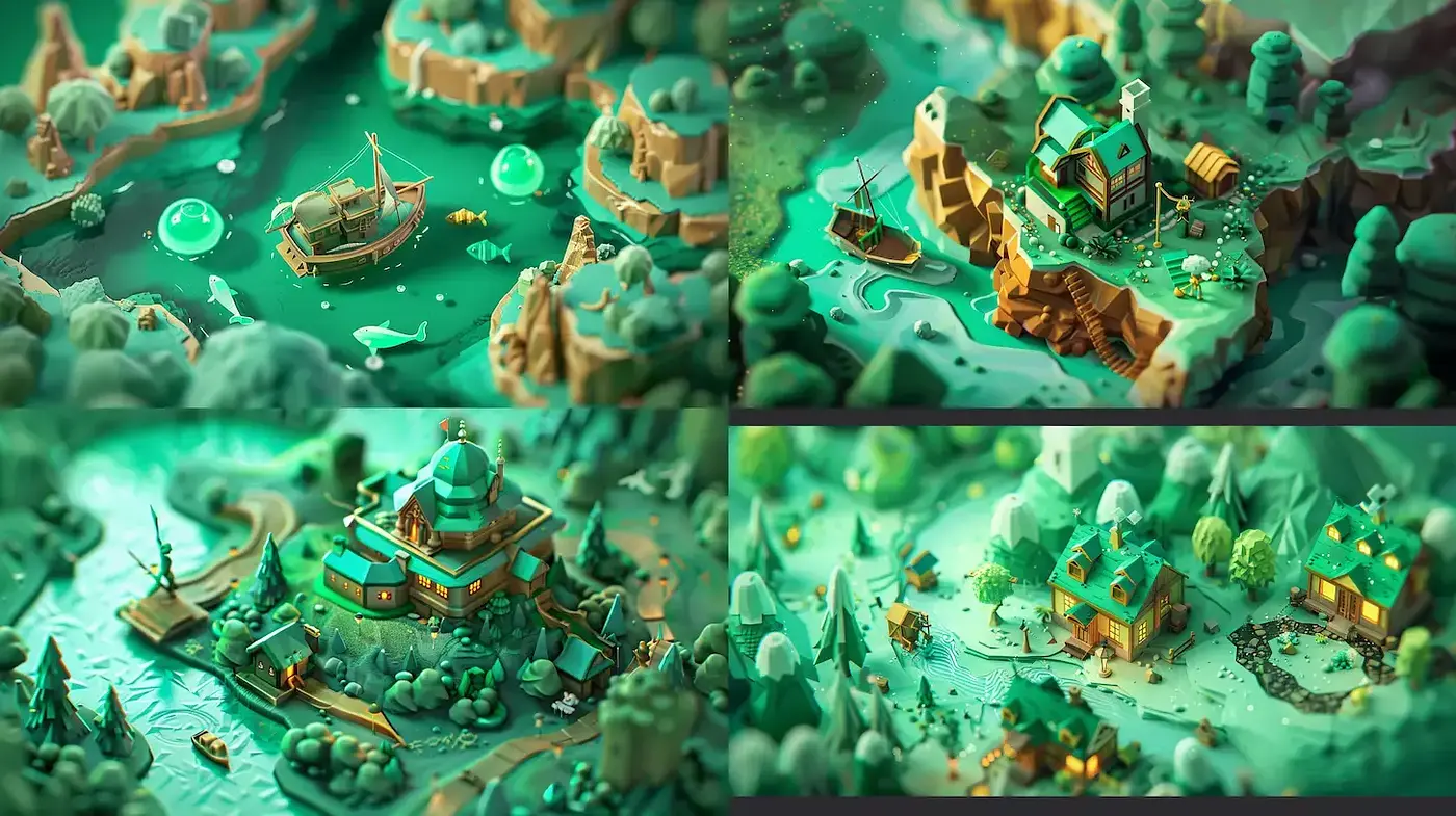 Cinematic and Whimsical Fantasy Landscape Inspired by Modern Animation Techniques - Midjourney sref style