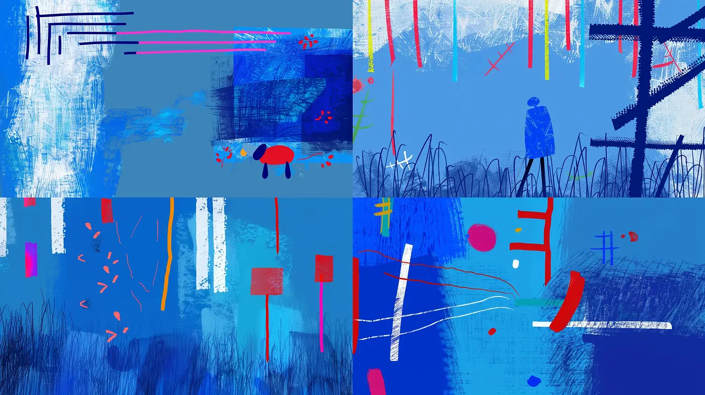 Abstract Expressionist Fusion with Dynamic Brushwork and Vibrant Accents - Midjourney sref style