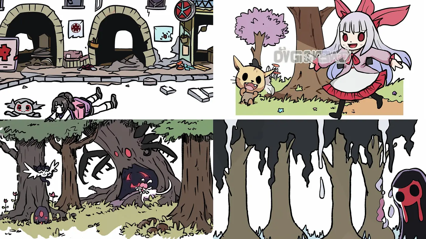 Whimsical Anime-Inspired Enchanted Forests and Characters - Midjourney sref style