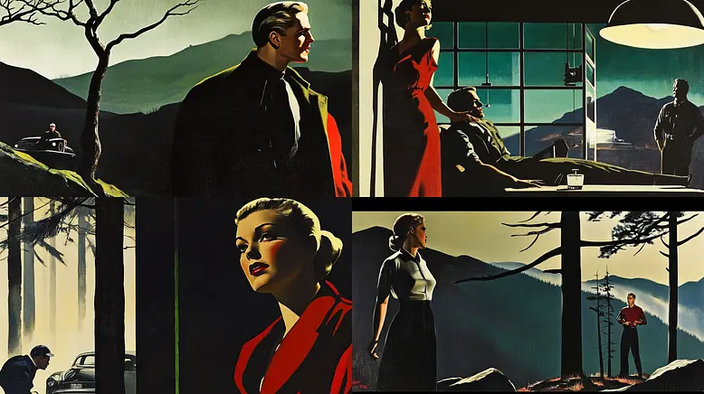 Dramatic Visuals with a Retro Noir Aesthetic