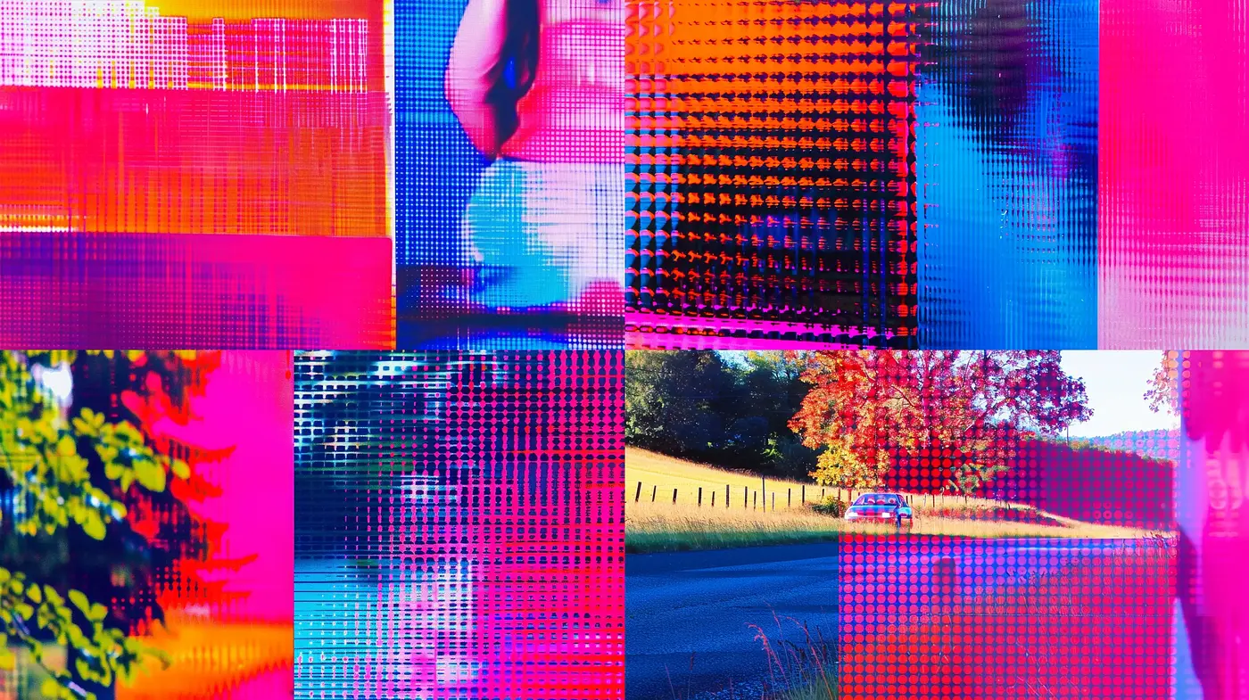 Saturated Spectrum Fused with Digital Glitch - Midjourney sref style