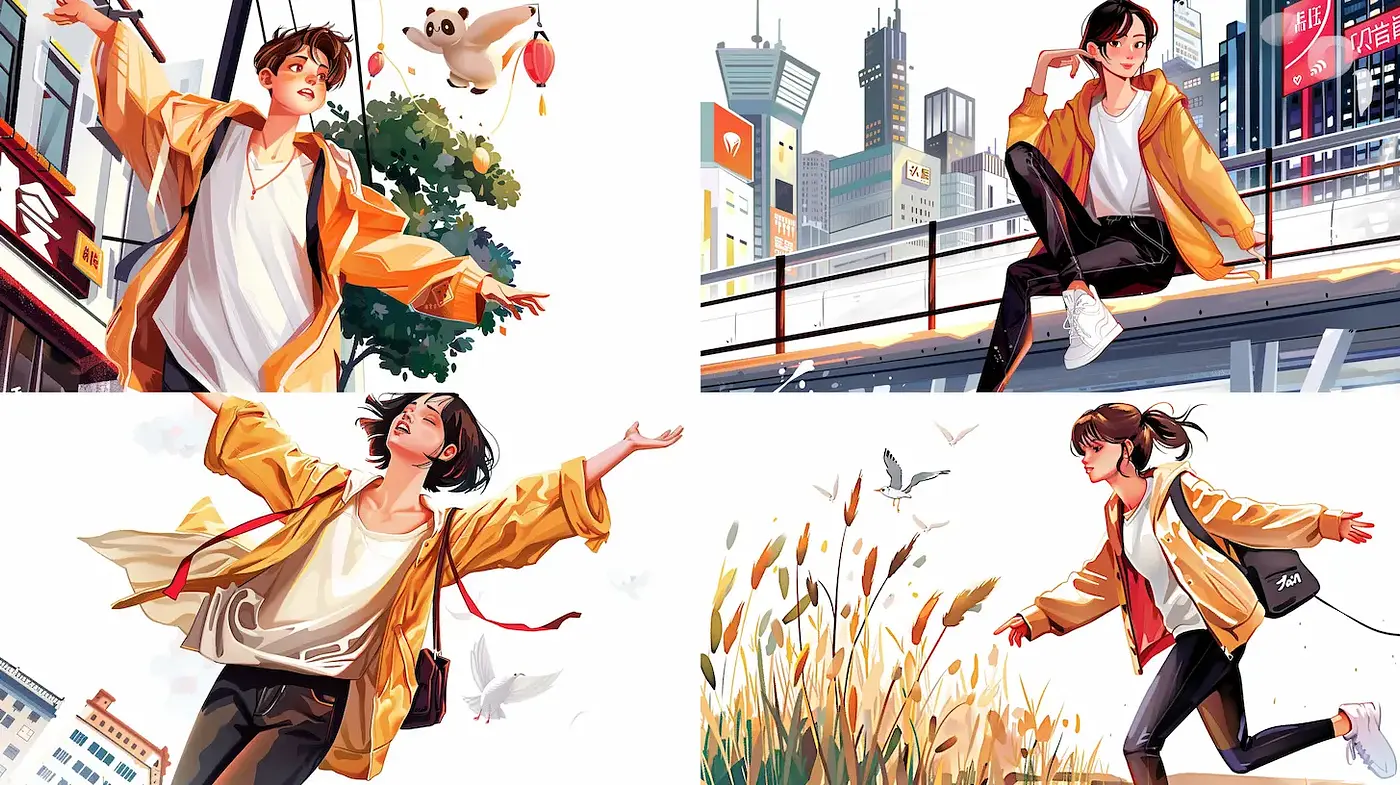 Vibrant Urban Illustrations with a Nostalgic Touch - Midjourney sref style