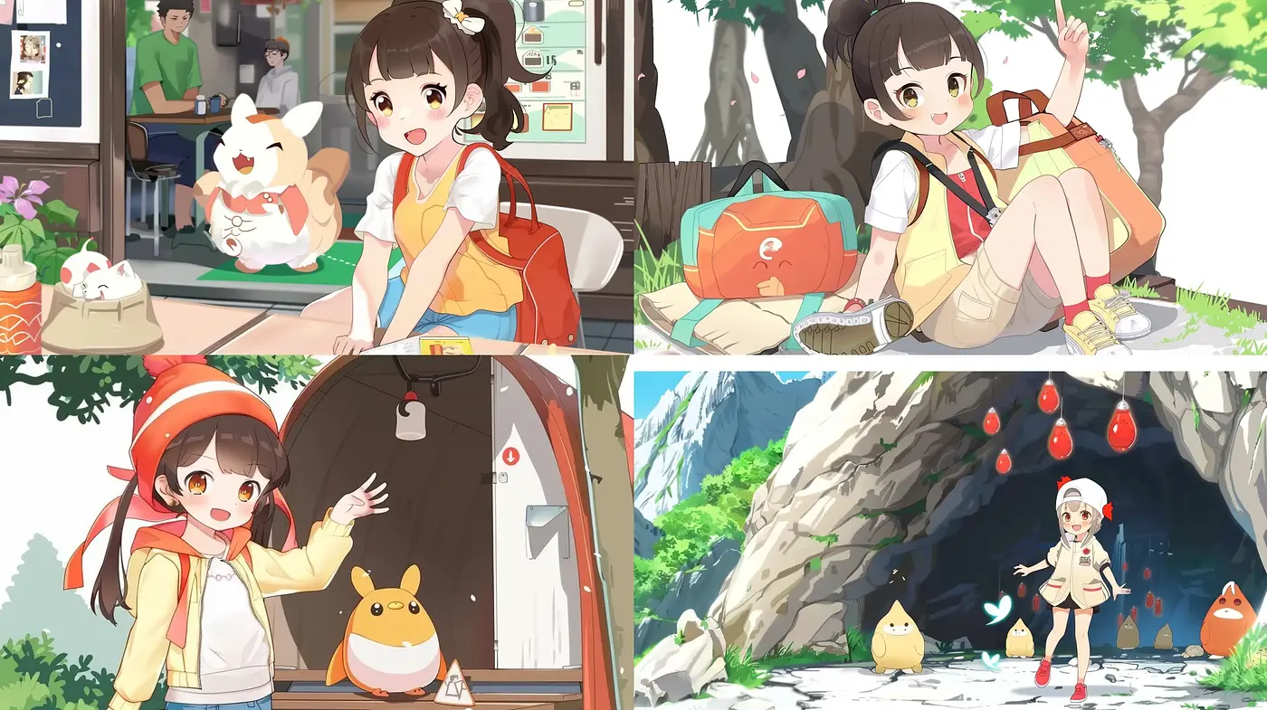 Cheerful Modern Anime Illustration Harmony - Midjourney sref style
