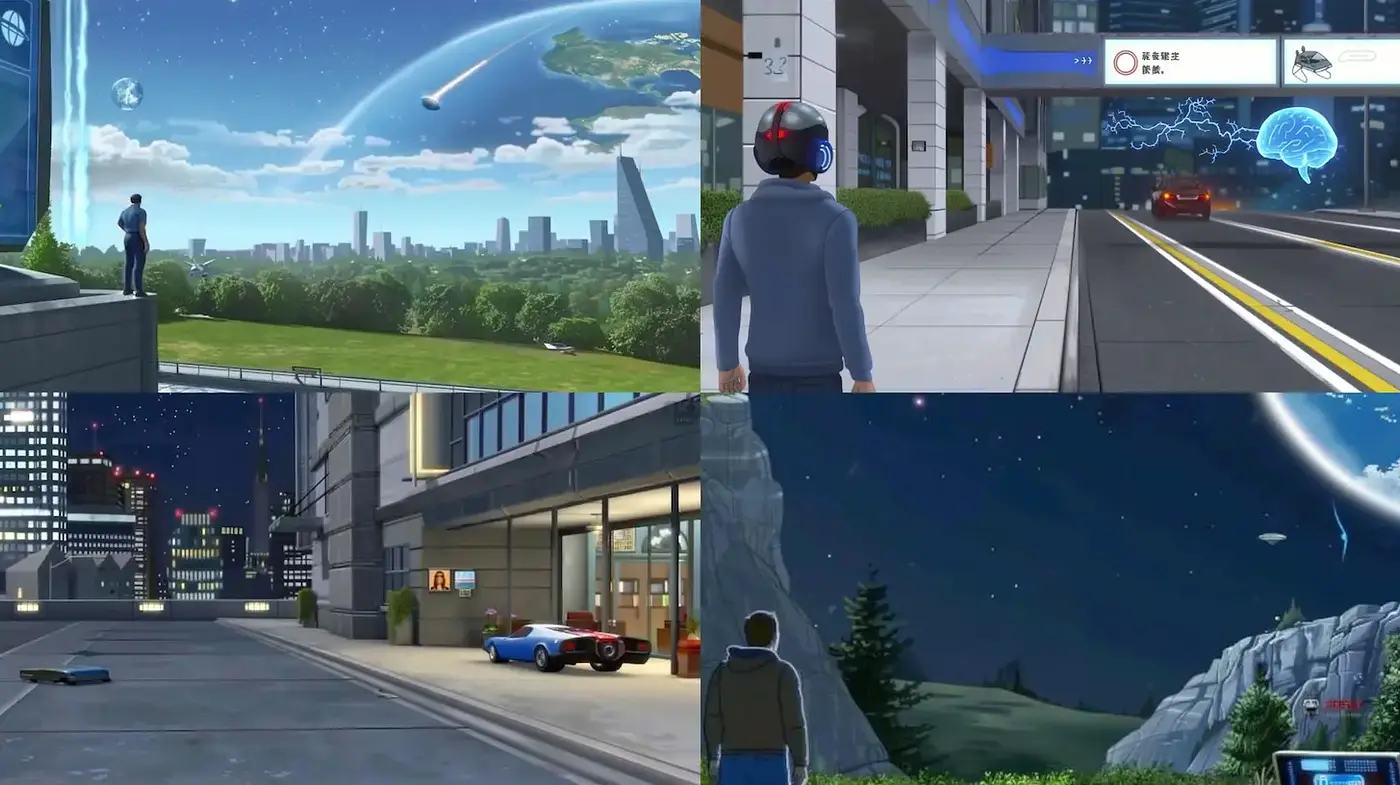 Futuristic urban landscapes with whimsical elements and vibrant energy - Midjourney sref style