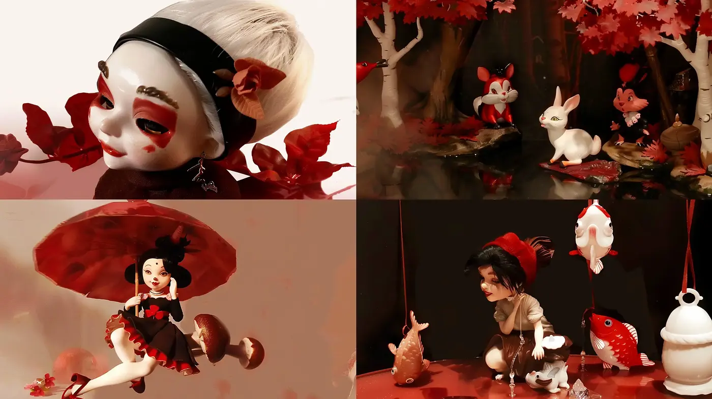 Autumn Hues in Enchanted Dollhouse Vignettes - Midjourney sref style
