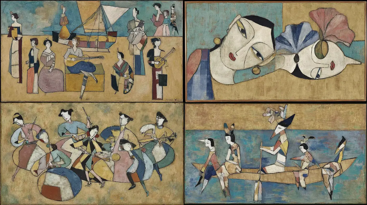 Colorful Abstract Narratives with a Vintage Touch - Midjourney sref style