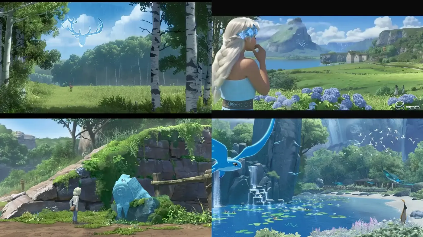 Serene Pastoral Dreamscapes in Lush Anime Aesthetics - Midjourney sref style