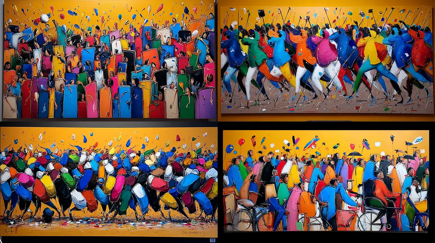 Vibrant Community Celebration with Playful Dynamics - Midjourney sref style