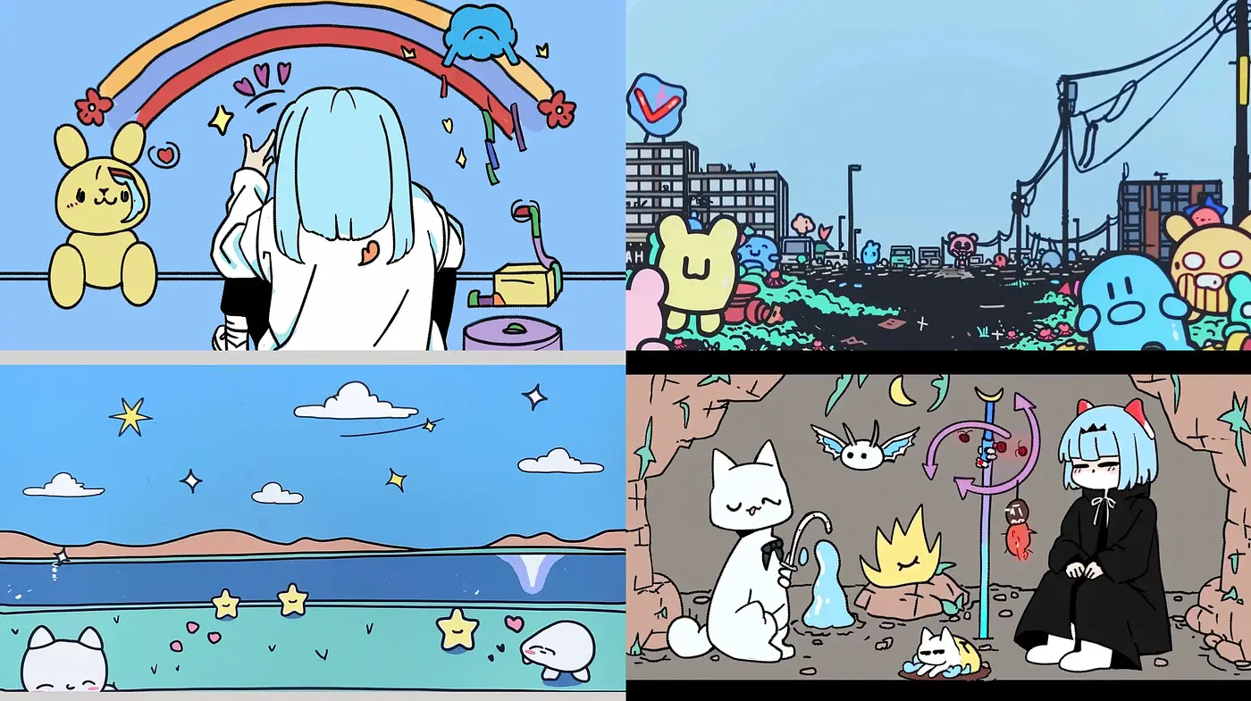 Ethereal Dreamscapes with a Contemporary Anime Essence - Midjourney sref style