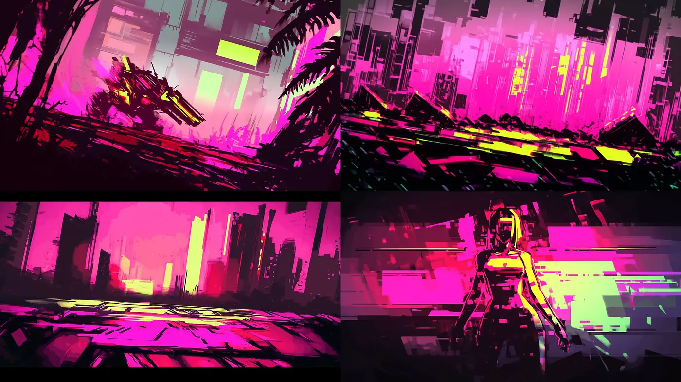 Neon Dystopia: A Digital Cyberpunk Vision - Midjourney sref style