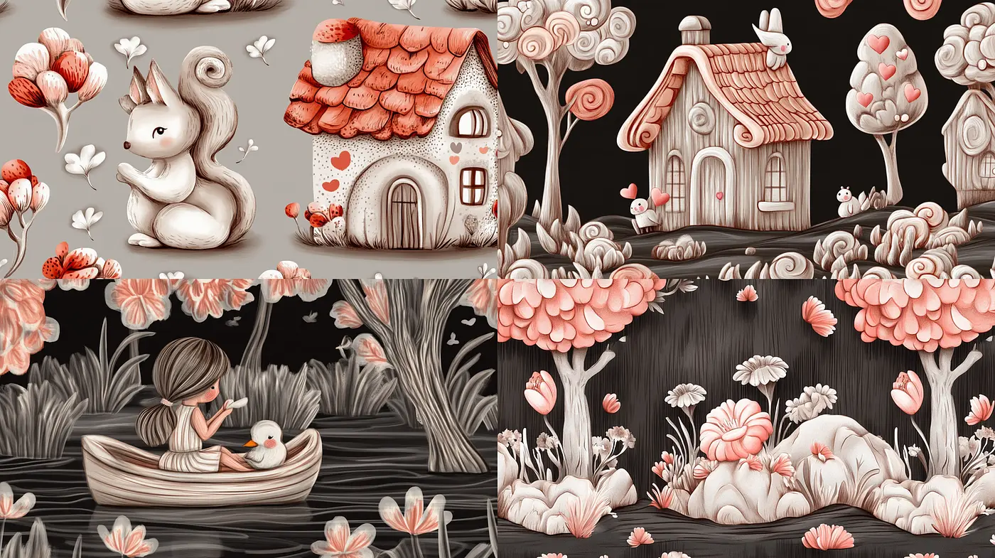 Playful Whimsy: A Harmonious Fusion of Nature and Imagination - Midjourney sref style