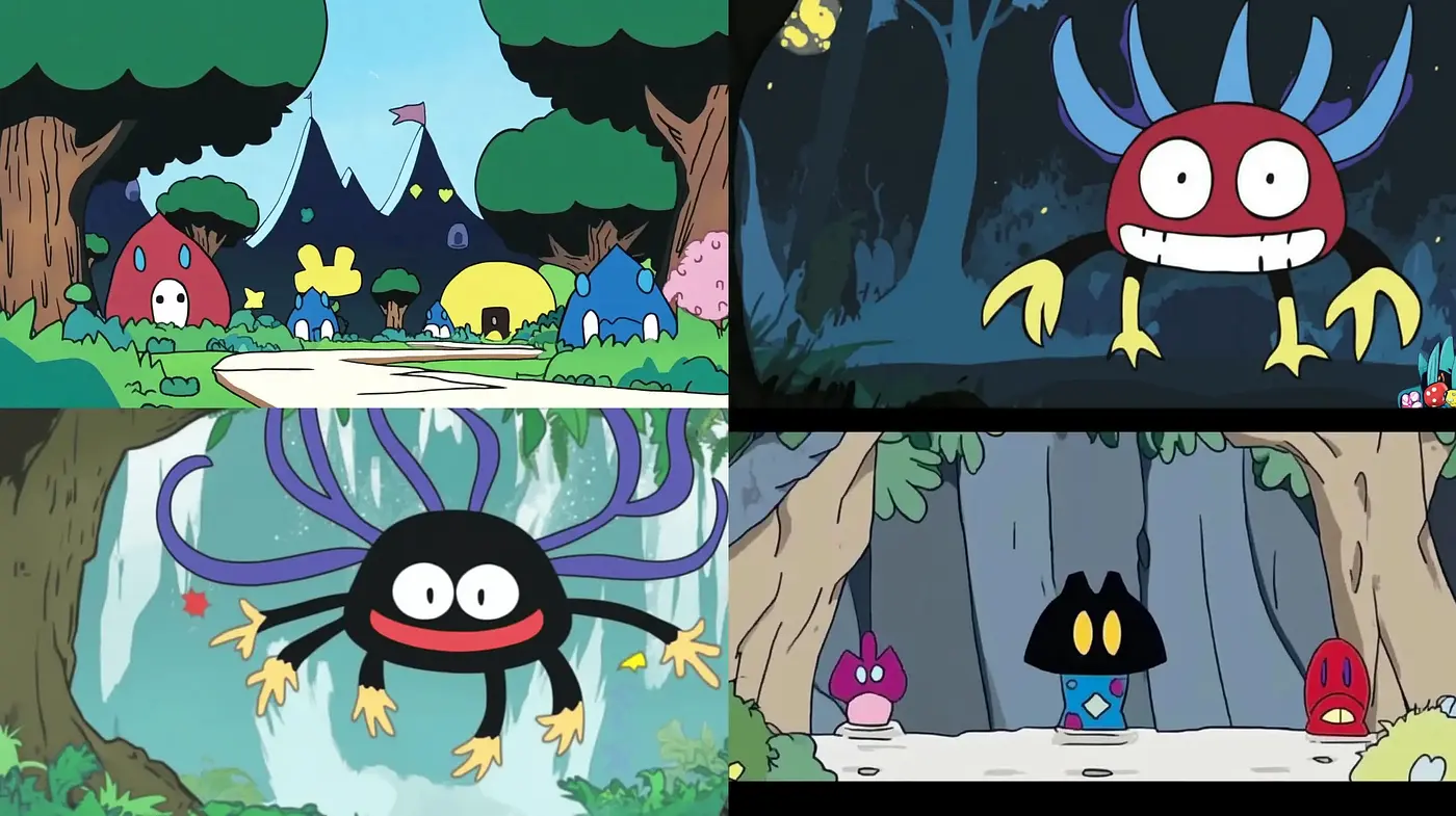 Whimsical Animation Fusion with Consistent Fantasy Characters - Midjourney sref style
