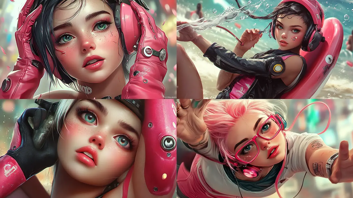 Vibrant Anime-Inspired Digital Art with a Dreamy, Intense Gaze - Midjourney sref style