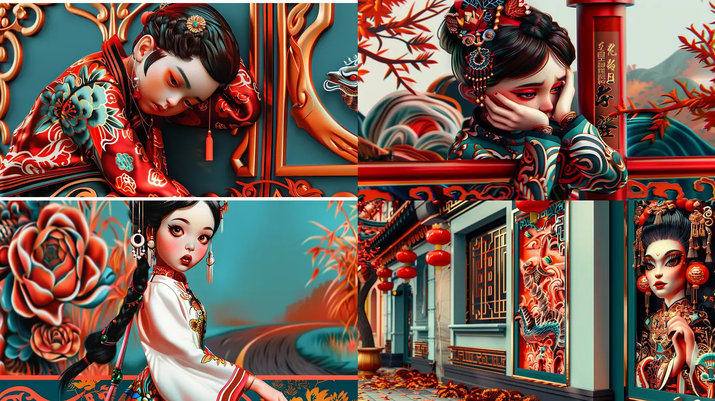 Vivid and Stylized Portraits with an East Asian Flair - Midjourney sref style