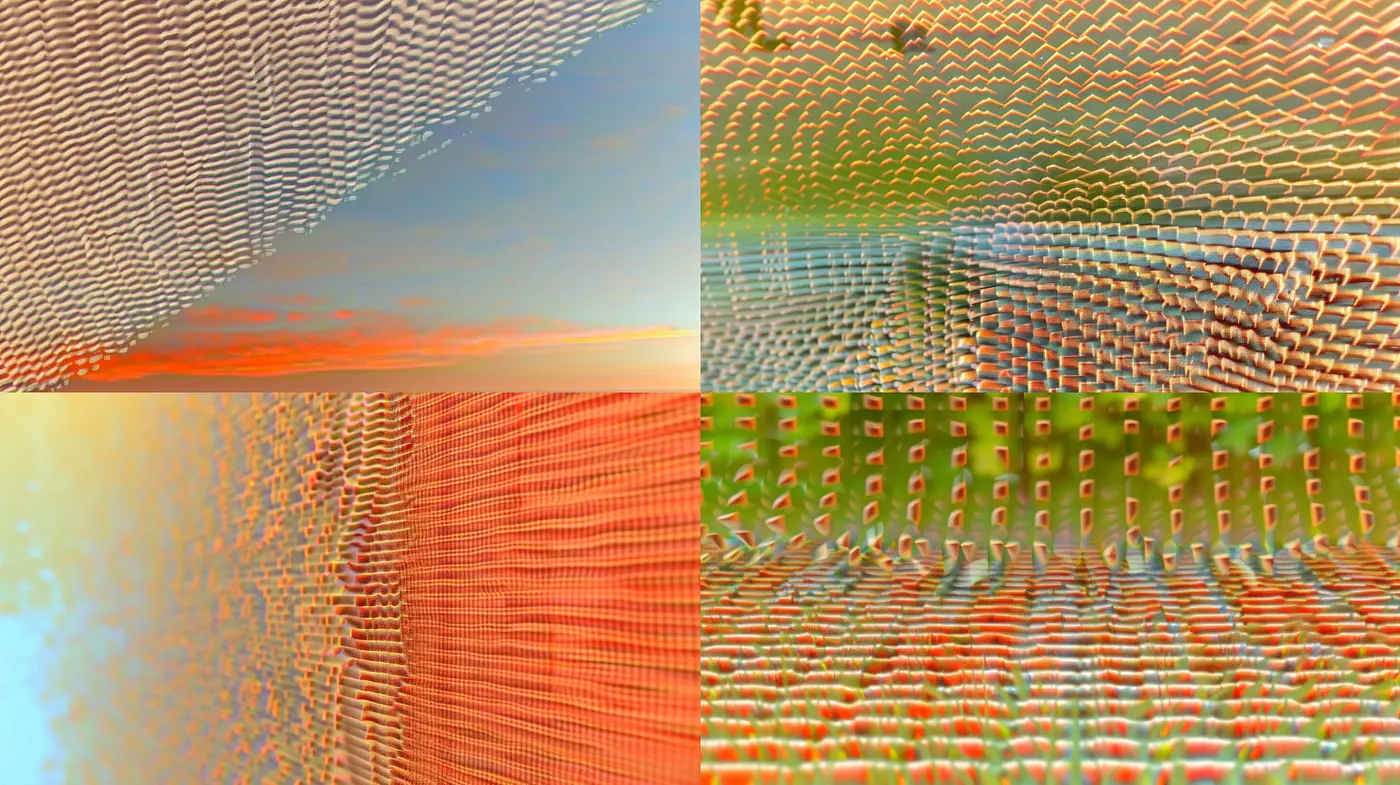 Kaleidoscopic Weaves in Twilight Hues - A Harmonic Fusion of Geometrical Precision and Ambient Glow - Midjourney sref style