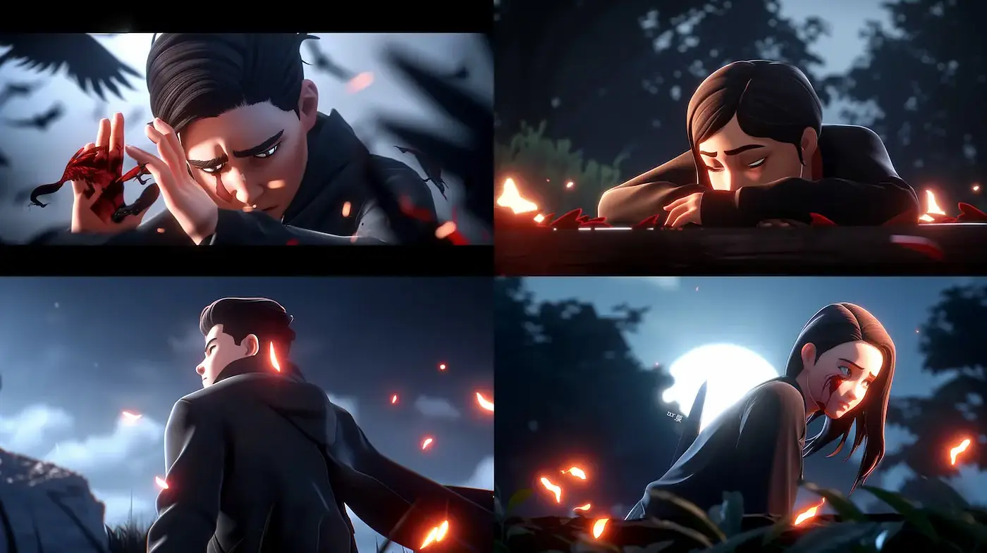 Dynamic and emotive storytelling through stylized animation - Midjourney sref style