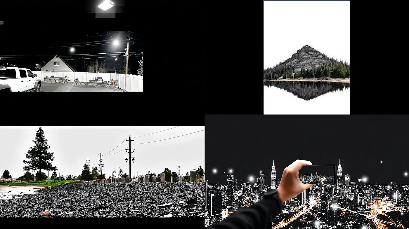 Dark Urban Landscapes with Surreal Elements - Midjourney sref style