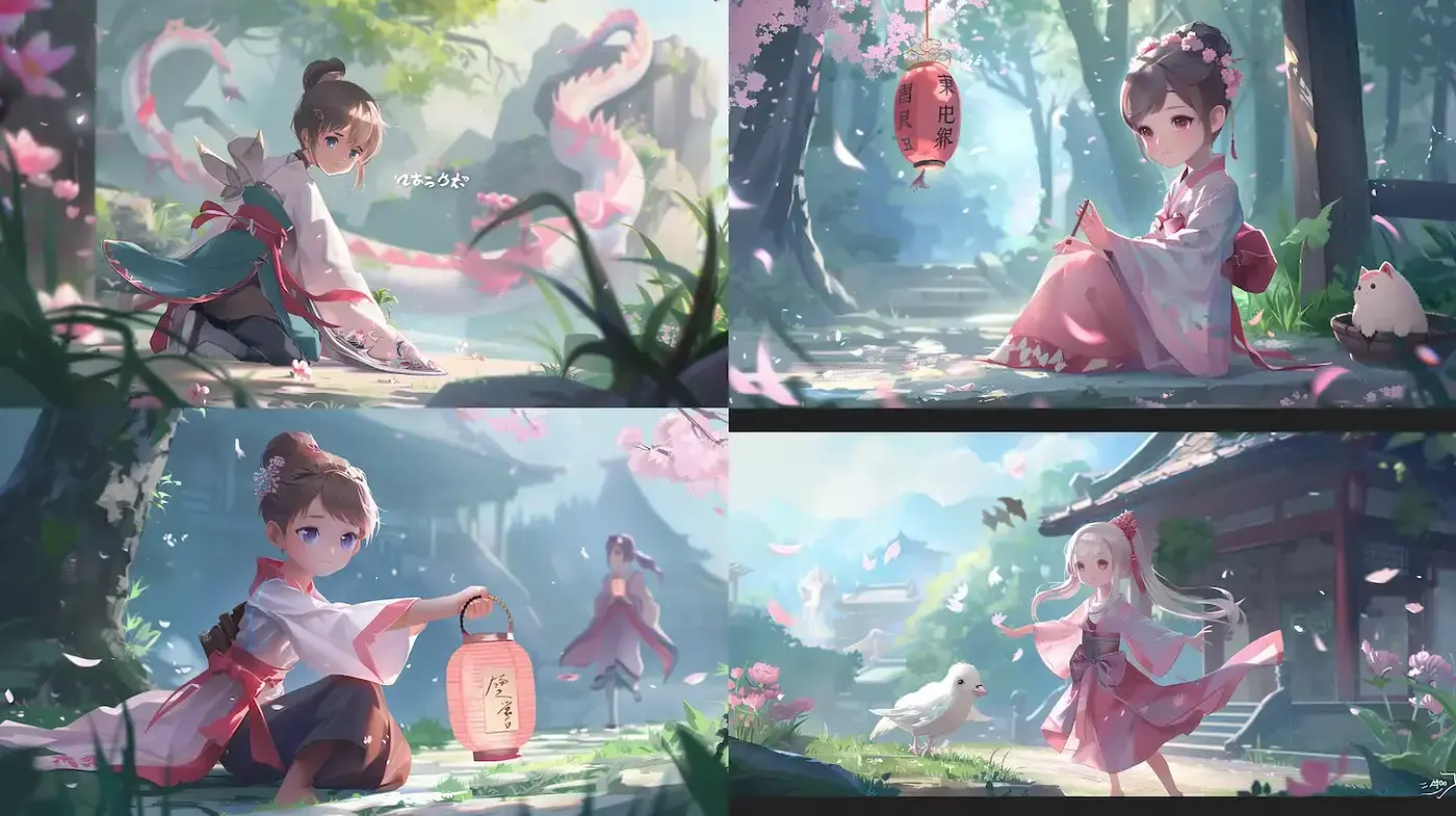 Dreamlike Scenes with Ethereal Charm and Whimsical Flora - Midjourney sref style