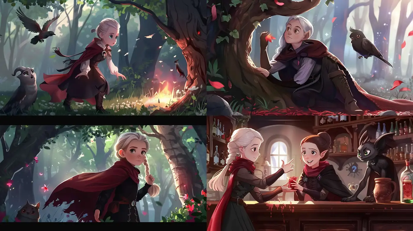 Enchanted Forest Tales: Whimsical and Luminous Art Style - Midjourney sref style