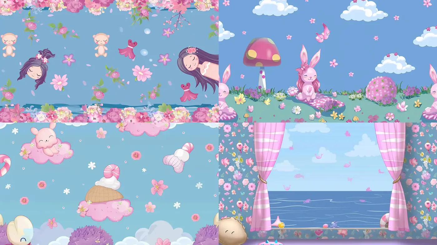 Whimsical Dreamscape in Pastel Hues - Midjourney sref style