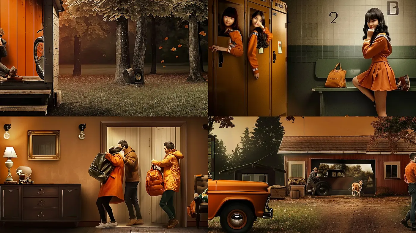 Amber Hues of Nostalgia: A Harmony of Warm Tones and Vintage Moods - Midjourney sref style