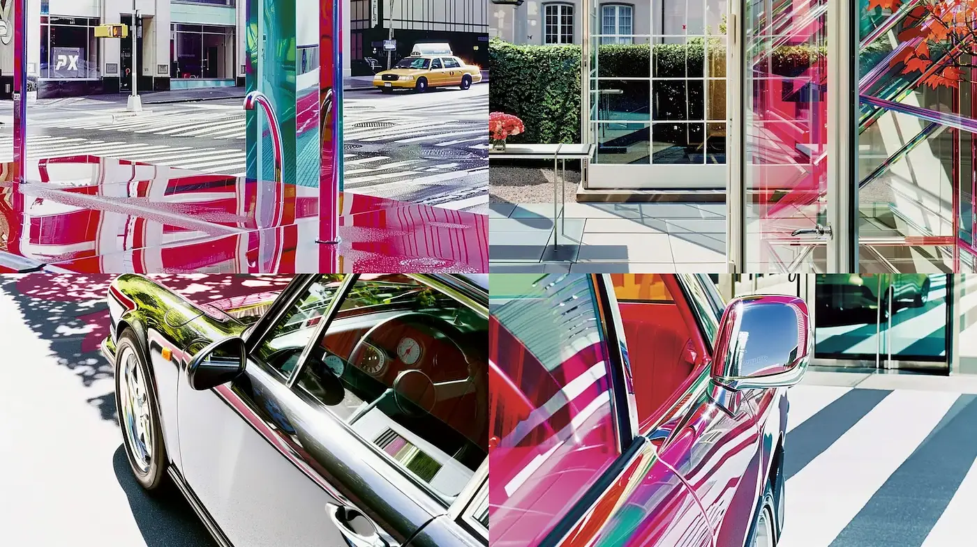 Vibrant and Reflective Urban Aesthetics with a Modern Edge - Midjourney sref style