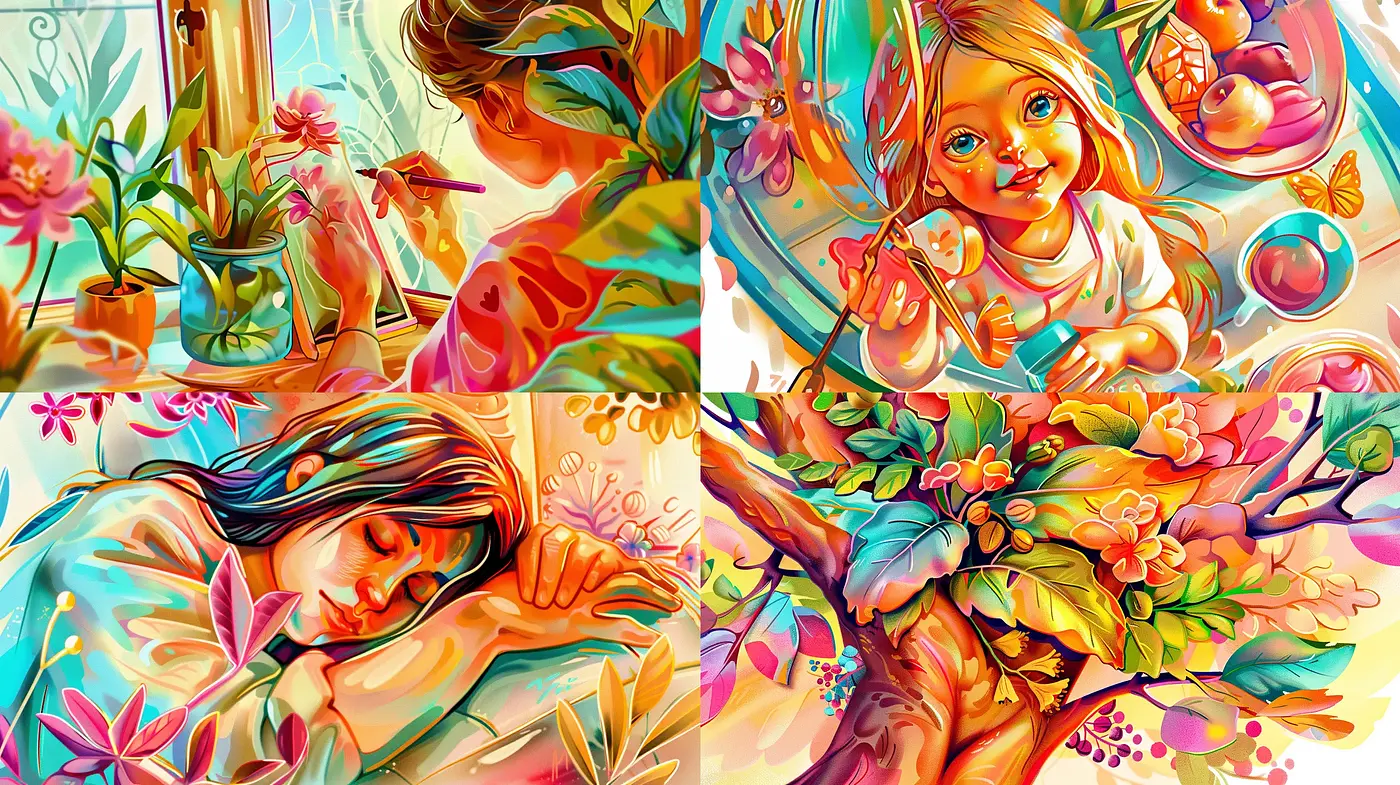Luminous Expressionist Bloom: A Vivid Dance of Color and Emotion - Midjourney sref style