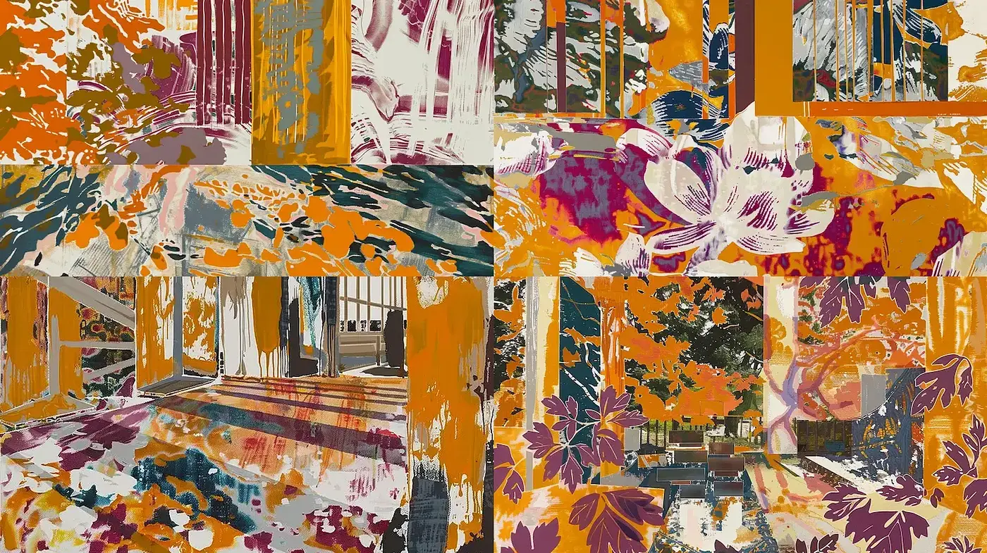 Vibrant Mixed-Media Style with Botanical Elements - Midjourney sref style