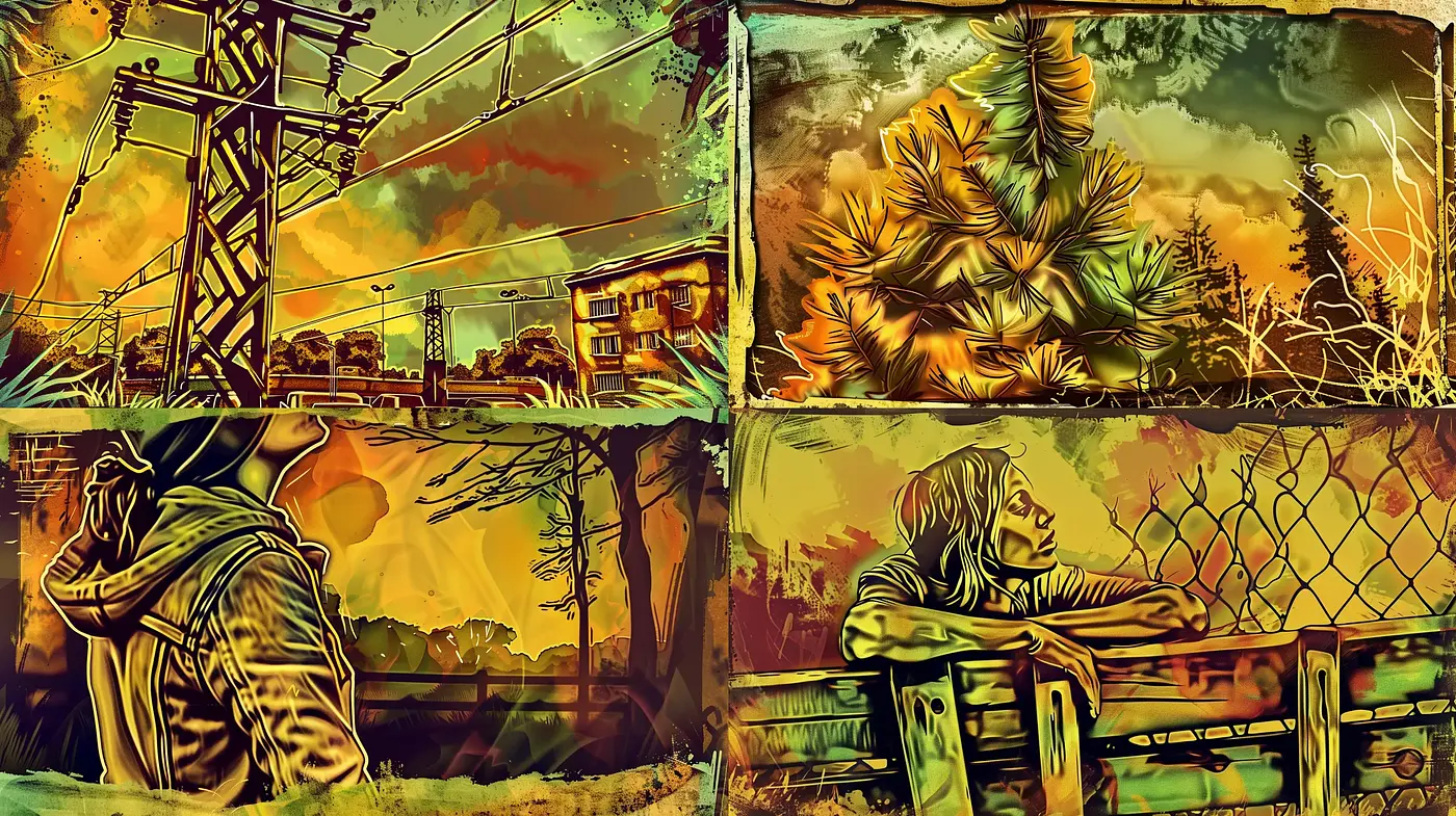 Dystopian Dreamscape: A Surreal Fusion of Organic and Industrial Motifs - Midjourney sref style