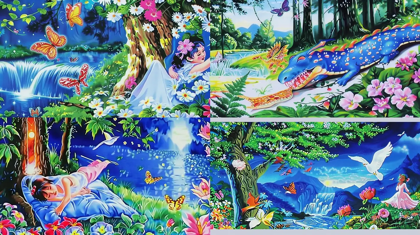 Luminous Fantasia: A Kaleidoscopic Journey through Enchanted Nature - Midjourney sref style