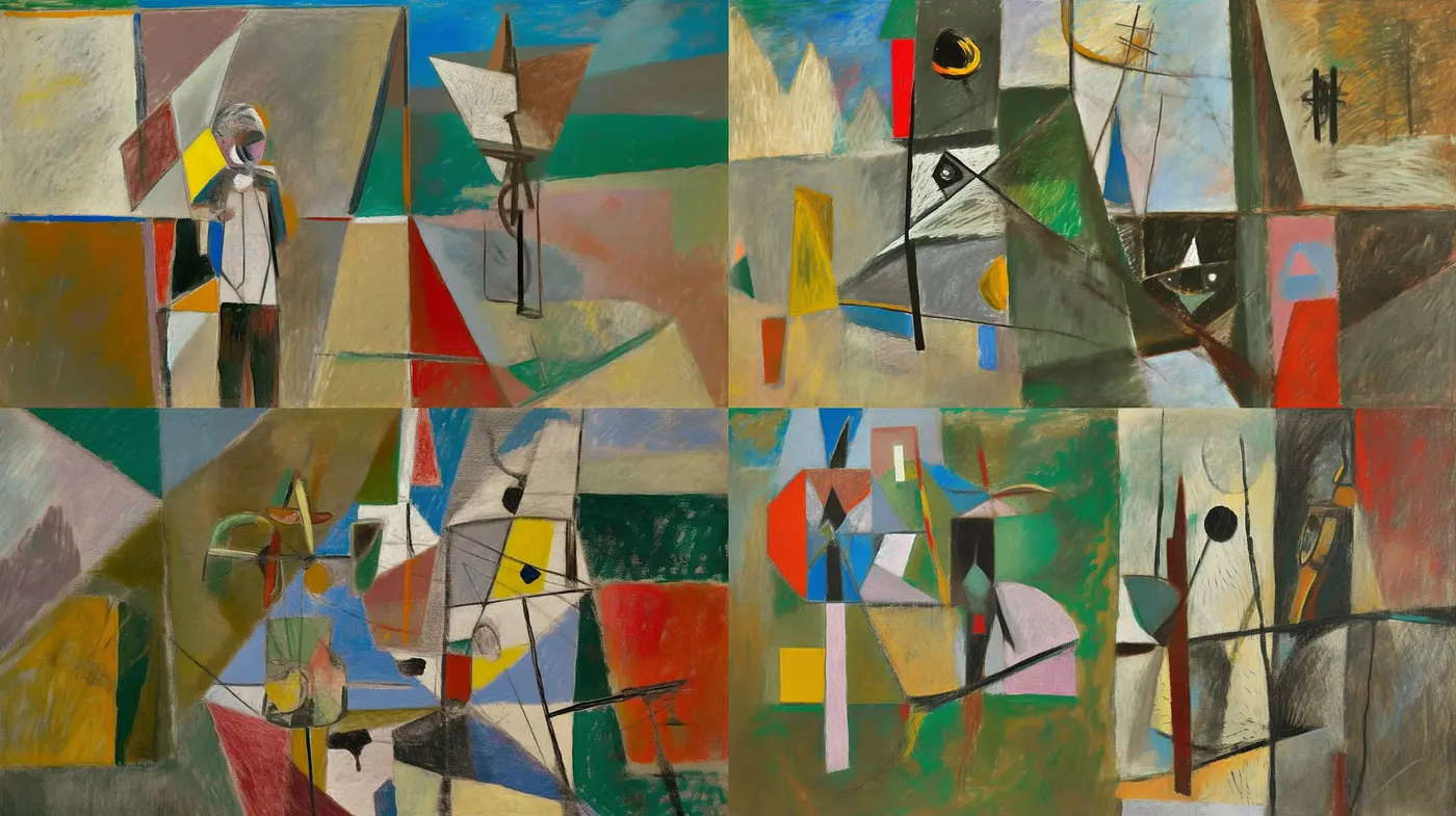 Abstract Synthesis of Geometric Forms in Earthy and Surreal Hues - Midjourney sref style